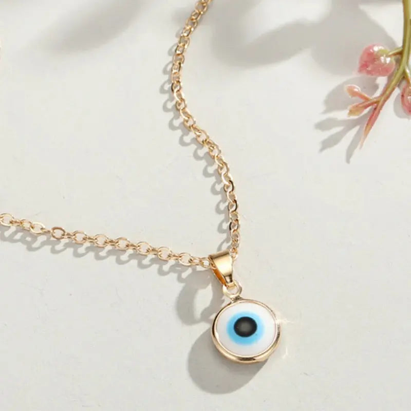 Turkish Evil Eye Pendant Choker Necklace Lucky Blue Evil Eyes Clavicle Chain Necklace nowadaysfashion