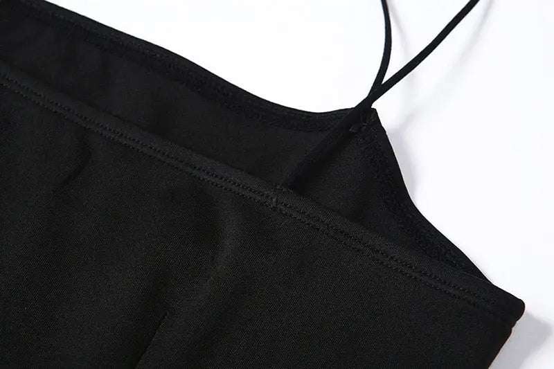 Backless Strap Split Dress Women Elastic Long Dresses Sleeveless Camisole Dress nowadaysfashion