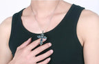 Black Rectangle Pendant Necklace Men Stainless Steel Chain Men Necklace Jewelry nowadaysfashion