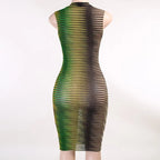 Tassel Diamonds Party Dress Women Spaghetti Straps Backless Split Bodycon nowadaysfashion