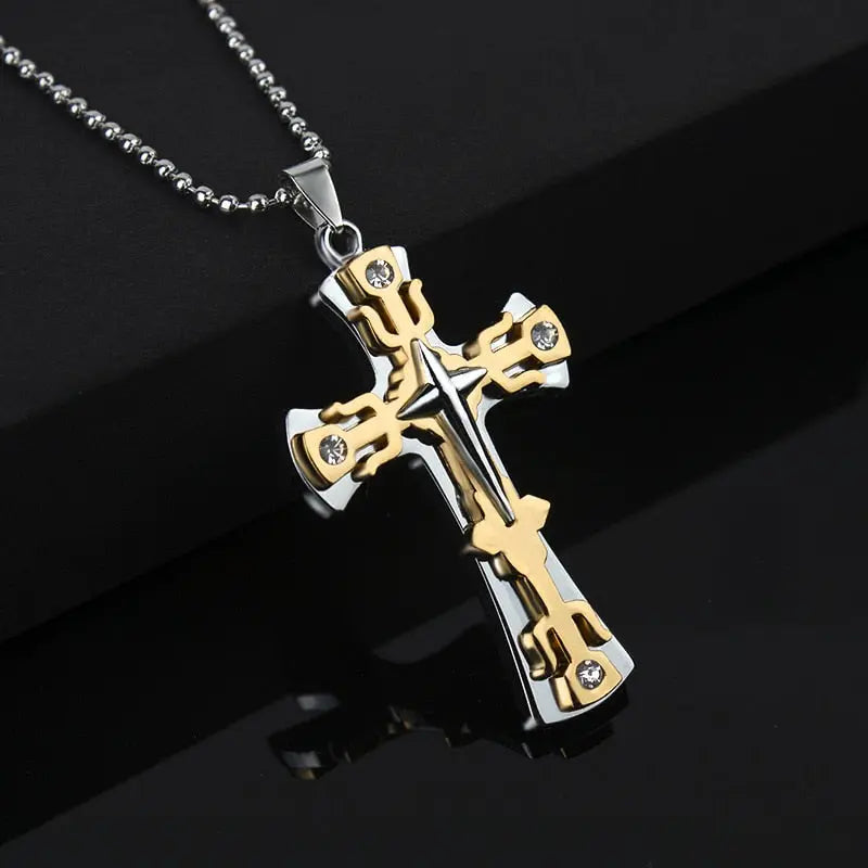Black Rectangle Pendant Necklace Men Stainless Steel Chain Men Necklace Jewelry nowadaysfashion