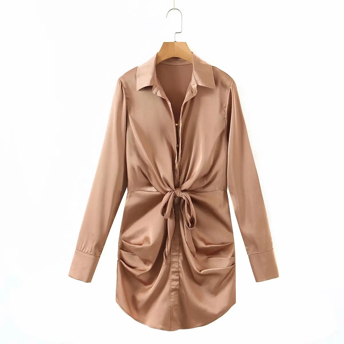 mini dress summer long sleeves women irregularity pleated vocation style loose white shirtdress nowadaysfashion