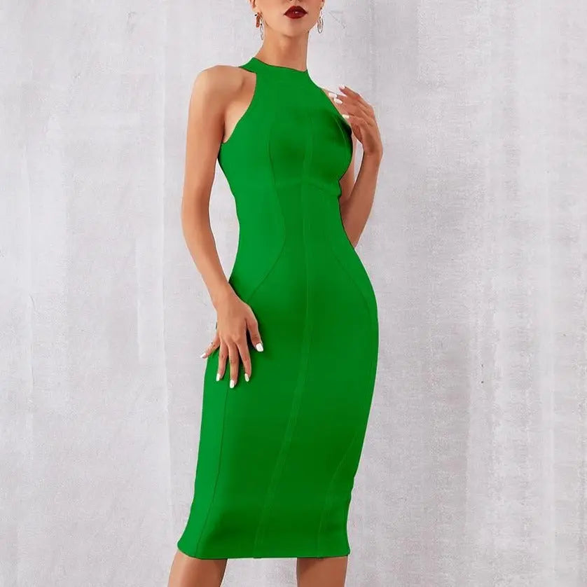 2022 New Summer White Women Bodycon Bandage Dress Elegant Tank Sexy Sleeveless Dresses nowadaysfashion