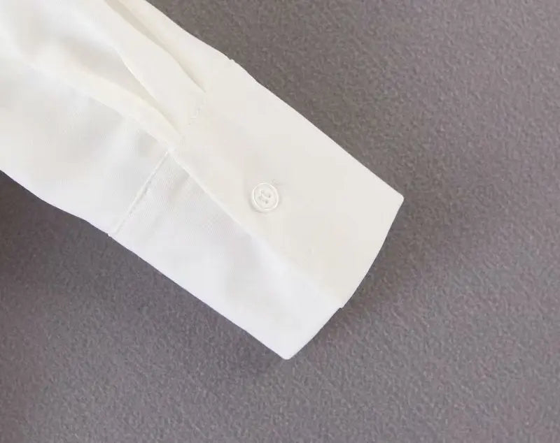 mini dress summer long sleeves women irregularity pleated vocation style loose white shirtdress nowadaysfashion