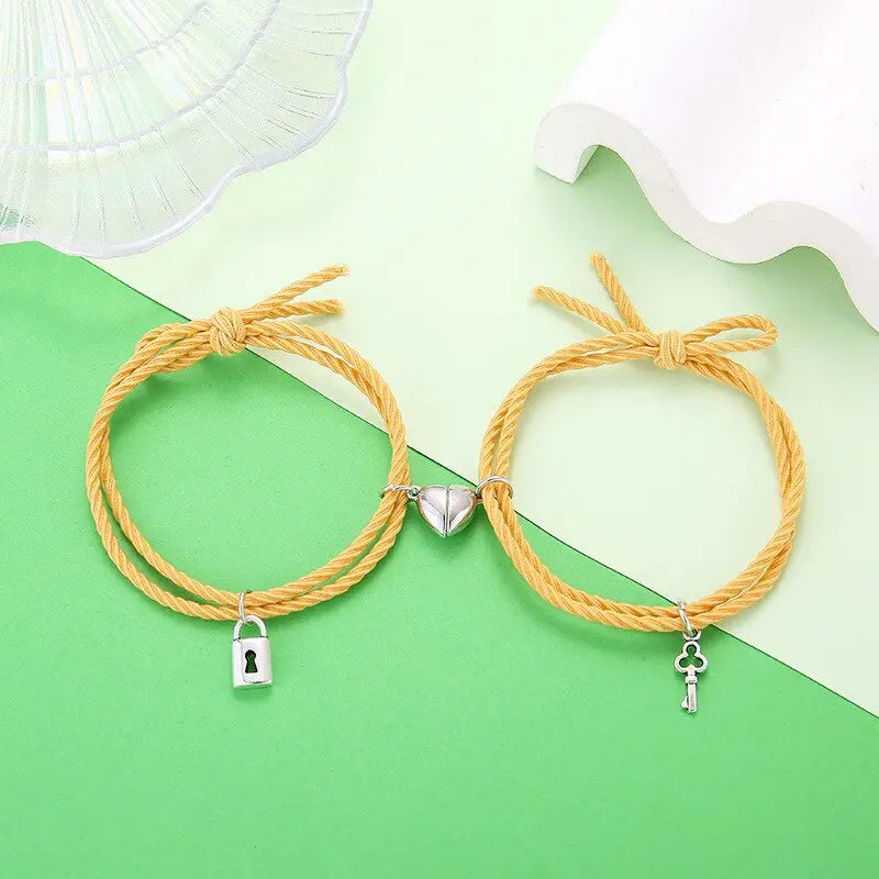 2Pcs Couple Matching Bracelet Magnetic Distance Bracelet nowadaysfashion