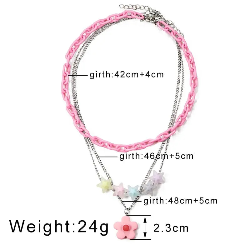 Candy Color Gummy Mini Bear Cartoon Necklace for Women Girls Birthday Jewelry Gifts nowadaysfashion