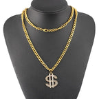 Hip Hop Rap Gold Color US Dollar Pendant Necklace Chain Accessories nowadaysfashion