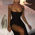 Long Backless Maxi Dress Women Spaghetti Strap High Split Bodycon Bandage Summer Dress Vestidos nowadaysfashion