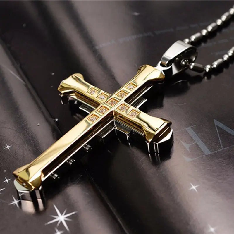 Black Rectangle Pendant Necklace Men Stainless Steel Chain Men Necklace Jewelry nowadaysfashion