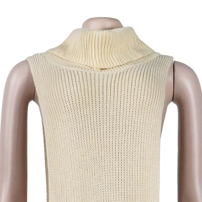 Knitted Side Split Sweater Dress Sleeveless Spring Clothes for Women Y2k Outfits Long Maxi Dresses nowadaysfashion