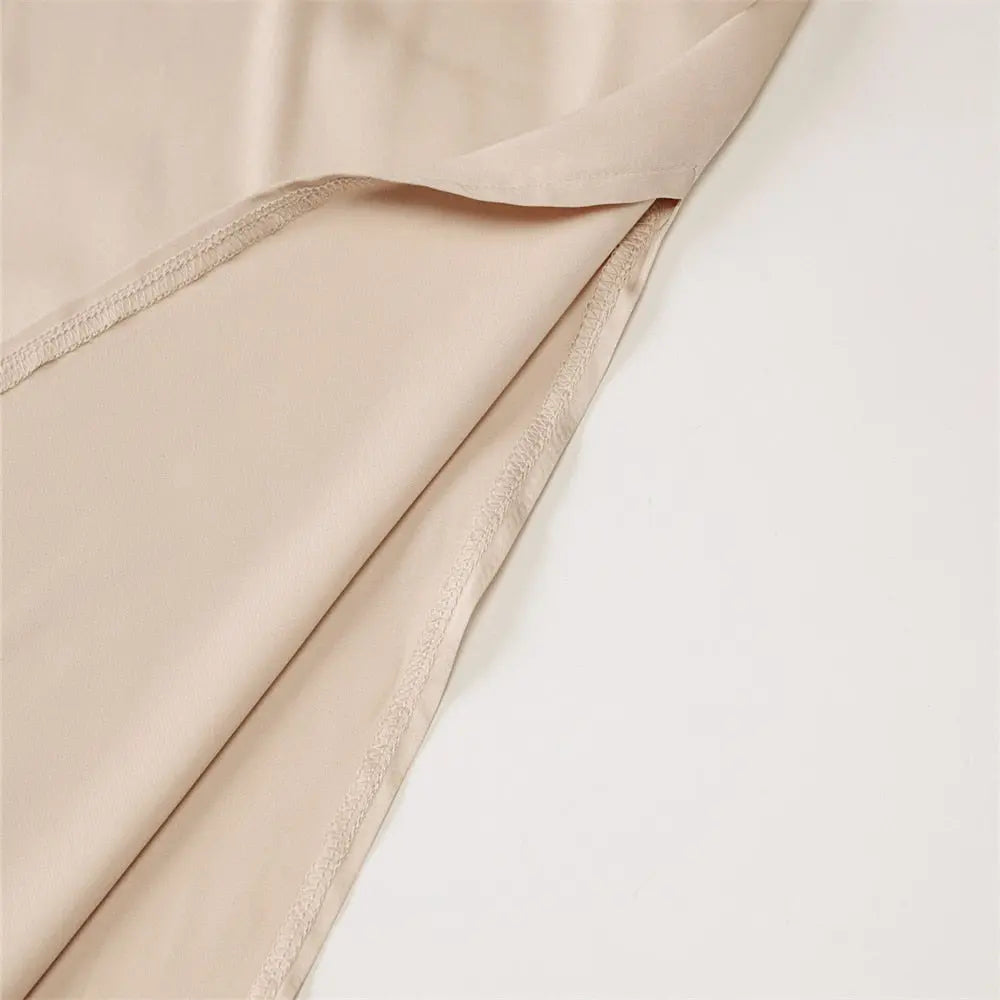 Spring Summer Women Satin Silky Spaghetti Strap Split Long Dress Elegant Sleeveless Backless Sexy Vestito nowadaysfashion