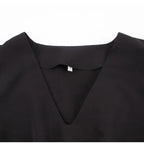 black short sleeve summer women dress 2022 Sexy V-neck solid High Street dress A-line mini Vestido nowadaysfashion