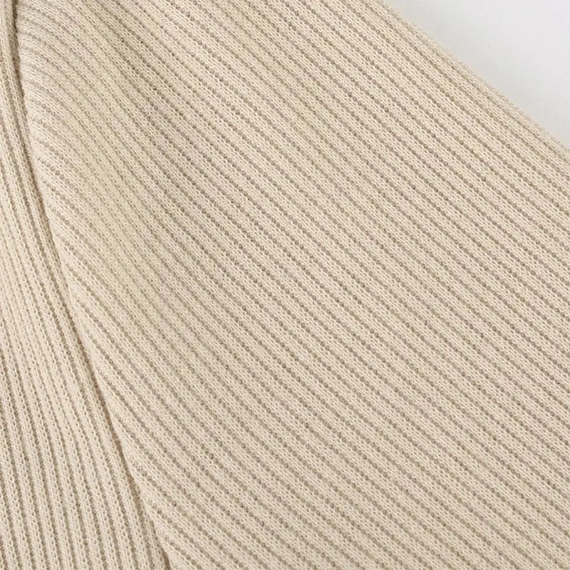 Square Neck Ribbed Black Dress Female Knitted Side Split Bodycon Dress Long Sleeve Mini Dresses nowadaysfashion