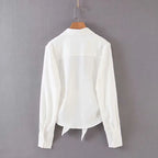 mini dress summer long sleeves women irregularity pleated vocation style loose white shirtdress nowadaysfashion