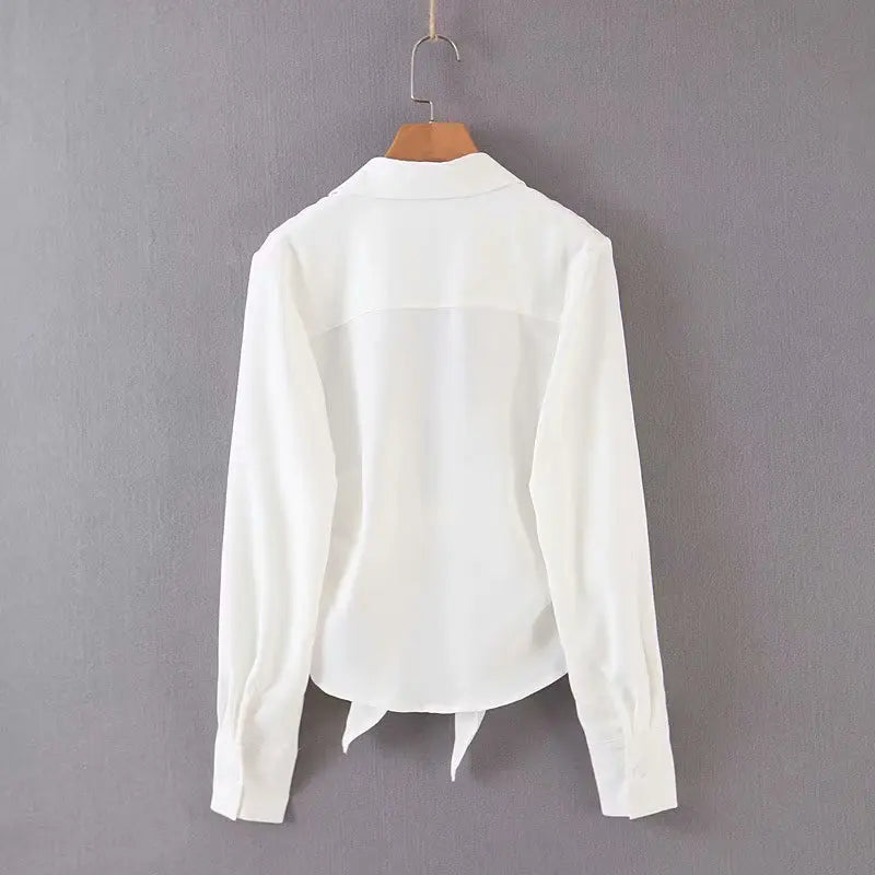 mini dress summer long sleeves women irregularity pleated vocation style loose white shirtdress nowadaysfashion