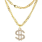 Hip Hop Rap Gold Color US Dollar Pendant Necklace Chain Accessories nowadaysfashion