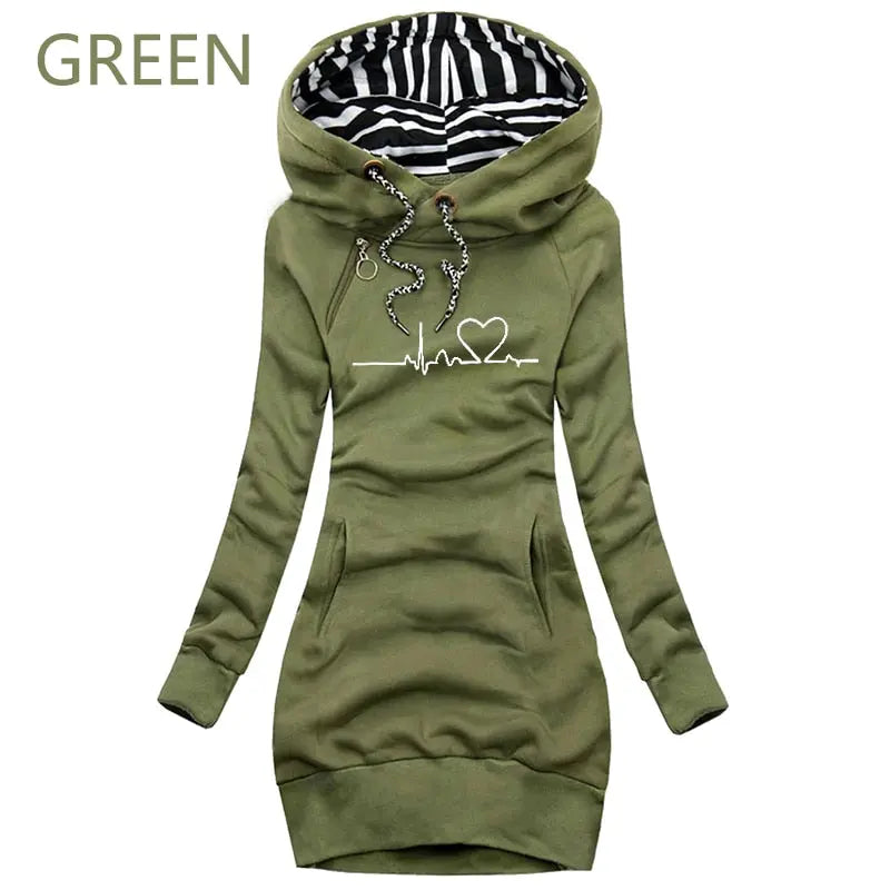 Autumn and Winter Women Dresses Long Sleeve Hoodie Dress for Women Pullover Hooded Dresses nowadaysfashion