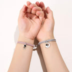 2Pcs/ Set Cartoon Magnetic Couple Bracelets with Moon Robots Pendant nowadaysfashion