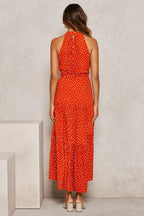 Summer Long Dress Polka Dot Casual Dresses Black Sexy Halter Strapless Sundress Vacation nowadaysfashion