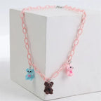 Candy Color Gummy Mini Bear Cartoon Necklace for Women Girls Birthday Jewelry Gifts nowadaysfashion