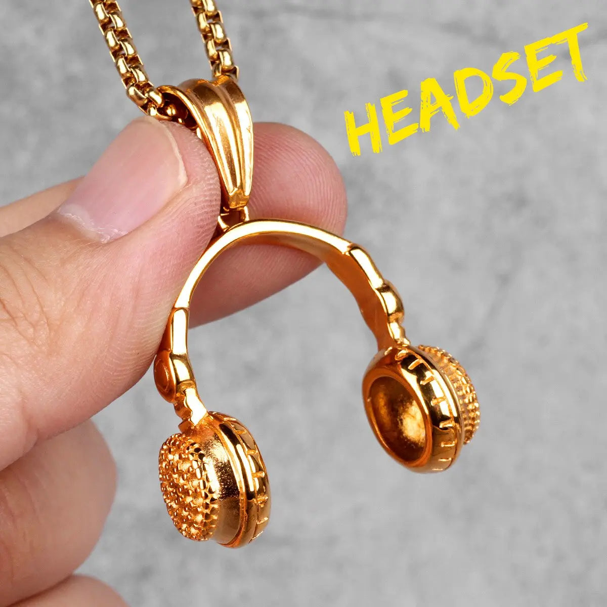 Headset Earphone Gold Mens Long Necklaces Pendants Chain Hip Hop for Boy Male Creativity Gift nowadaysfashion