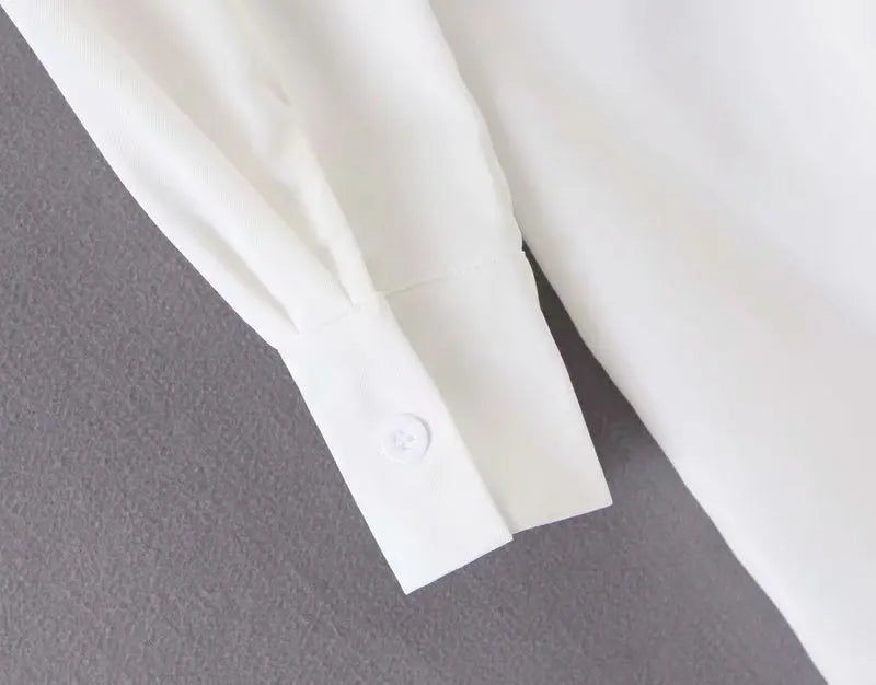 mini dress summer long sleeves women irregularity pleated vocation style loose white shirtdress nowadaysfashion