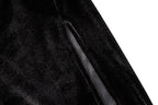 Women Velvet Long Sleeve Ruched Midi Dress Side Slit Bodycon Streetwear nowadaysfashion