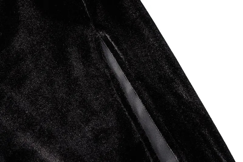 Women Velvet Long Sleeve Ruched Midi Dress Side Slit Bodycon Streetwear nowadaysfashion
