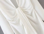 mini dress summer long sleeves women irregularity pleated vocation style loose white shirtdress nowadaysfashion