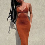 Strap Sexy Backless Maxi Dress Summer Holiday Women Dresses Hollow Out Dress Sundress nowadaysfashion