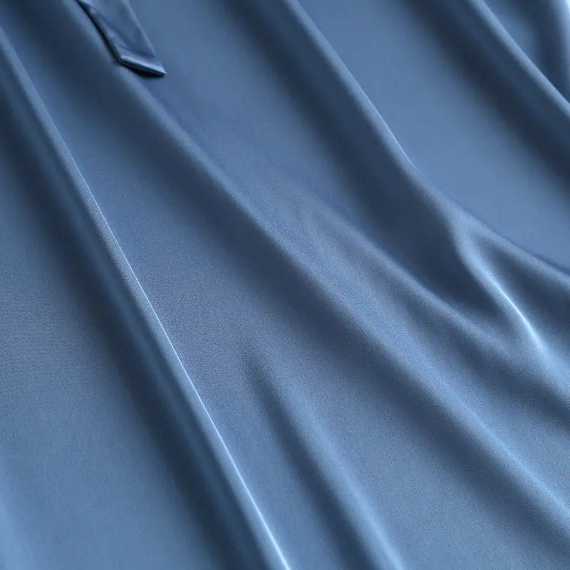 Autumn Fashion Women Elegant Satin Dress Long Sleeve Office Ladies Midi Dress nowadaysfashion