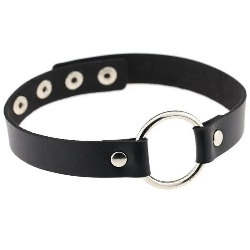 New Punk Gothic PU Leather Choker Chain Heart Buckle Collar Necklace nowadaysfashion