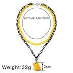 Candy Color Gummy Mini Bear Cartoon Necklace for Women Girls Birthday Jewelry Gifts nowadaysfashion