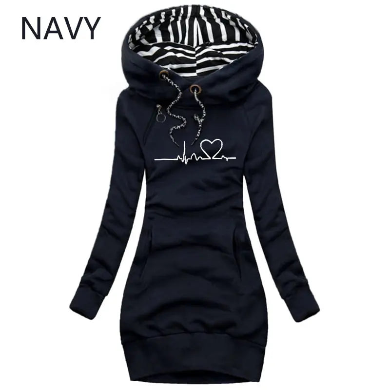 Autumn and Winter Women Dresses Long Sleeve Hoodie Dress for Women Pullover Hooded Dresses nowadaysfashion