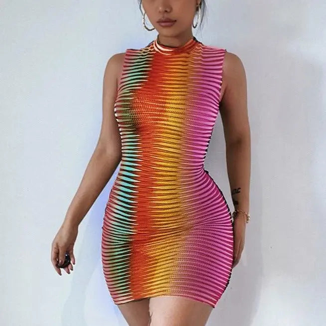 Tassel Diamonds Party Dress Women Spaghetti Straps Backless Split Bodycon nowadaysfashion