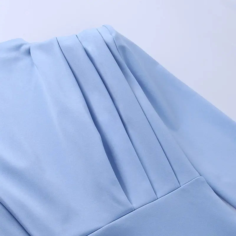Elegant Women Dress Stand Collar Slim Waist Solid Ankle Length Autumn Long Sleeve Dress nowadaysfashion