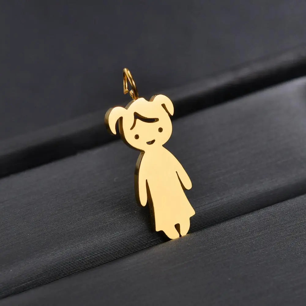 Personalized Boy Girl Kids Pendant Necklace Women Child Engraved Name Date Family Jewelry nowadaysfashion