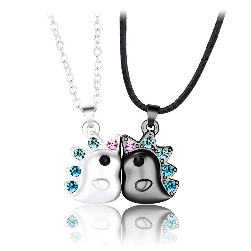 2Pcs/Set Magnetic Couple Necklace Unicorn Shaped Magnet Couple Necklace Jewelry nowadaysfashion