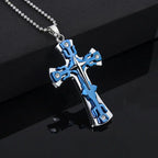 Black Rectangle Pendant Necklace Men Stainless Steel Chain Men Necklace Jewelry nowadaysfashion