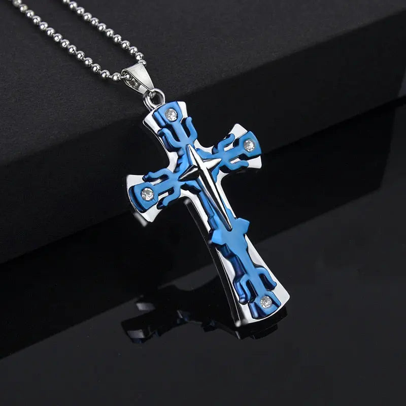 Black Rectangle Pendant Necklace Men Stainless Steel Chain Men Necklace Jewelry nowadaysfashion