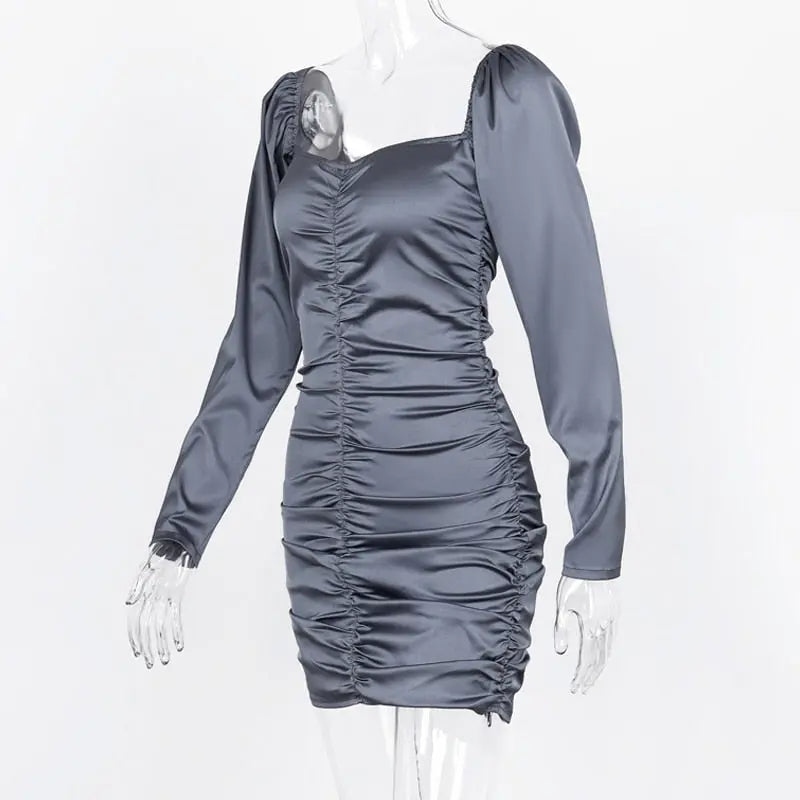 Off Shoulder Long Sleeve Elegant Lady Mini Dress Bodycon Birthday Sexy Clothes nowadaysfashion