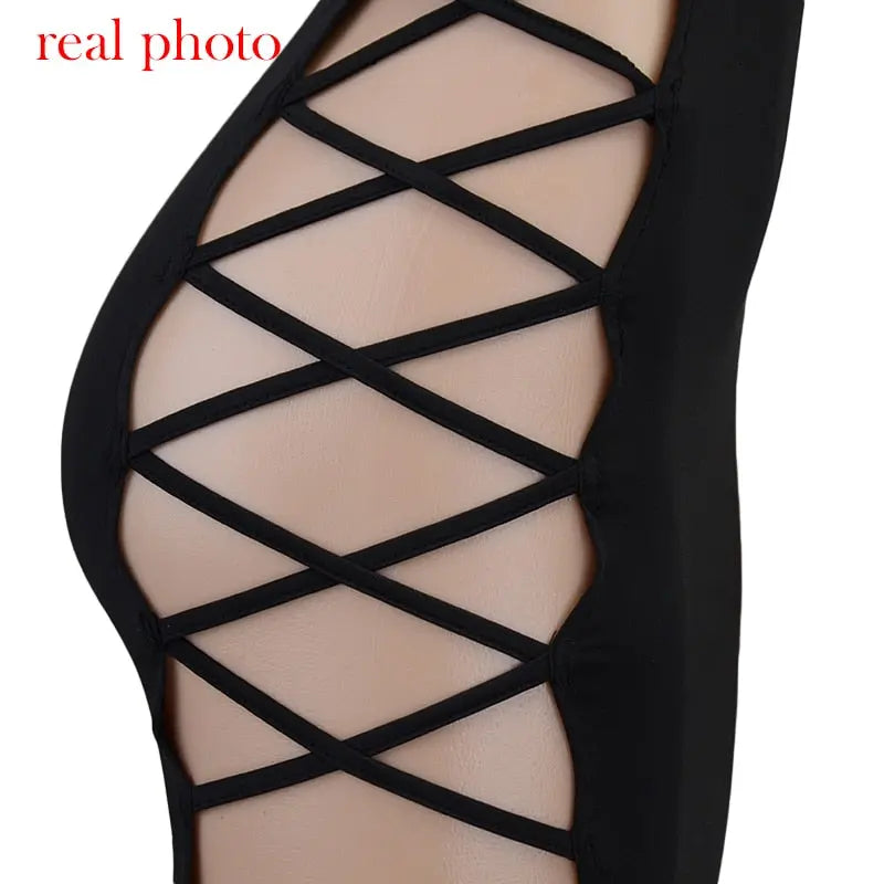 Elegant Black Sleeveless Bandage Dress for Women Club Party Backless Tank Dresses nowadaysfashion