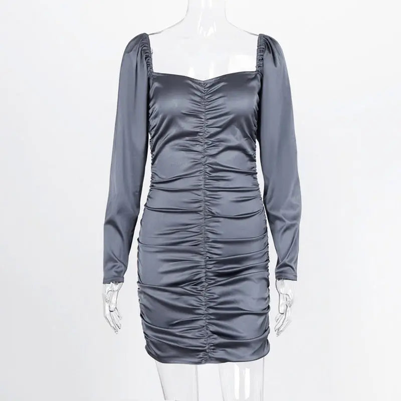 Off Shoulder Long Sleeve Elegant Lady Mini Dress Bodycon Birthday Sexy Clothes nowadaysfashion