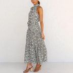 Summer Long Dress Polka Dot Casual Dresses Black Sexy Halter Strapless Sundress Vacation nowadaysfashion