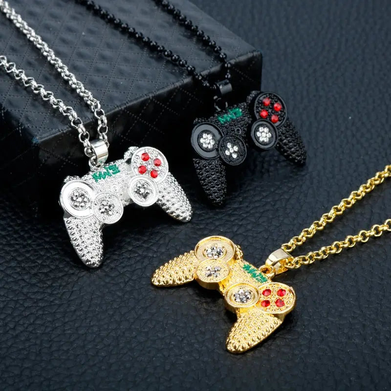 Rhinestones Handle Necklaces gamepad Necklaces for Women Men Game Controller Pendant nowadaysfashion