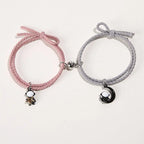 2Pcs/ Set Cartoon Magnetic Couple Bracelets with Moon Robots Pendant nowadaysfashion