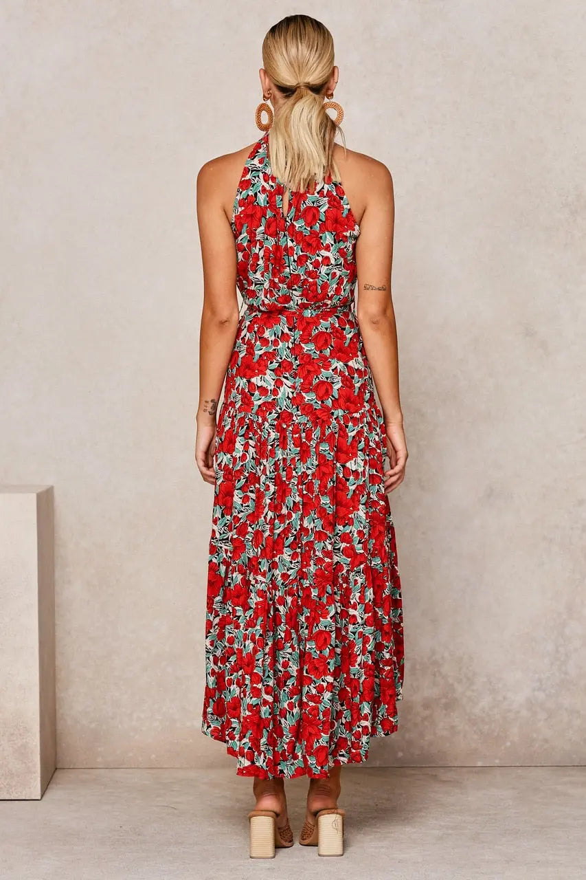 Summer Long Dress Polka Dot Casual Dresses Black Sexy Halter Strapless Sundress Vacation nowadaysfashion