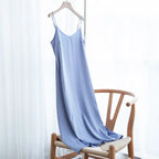 Women'S Dress Summer Spaghetti Satin Long Party Dresses For New Year 2022 Midi Robe Plus Size nowadaysfashion