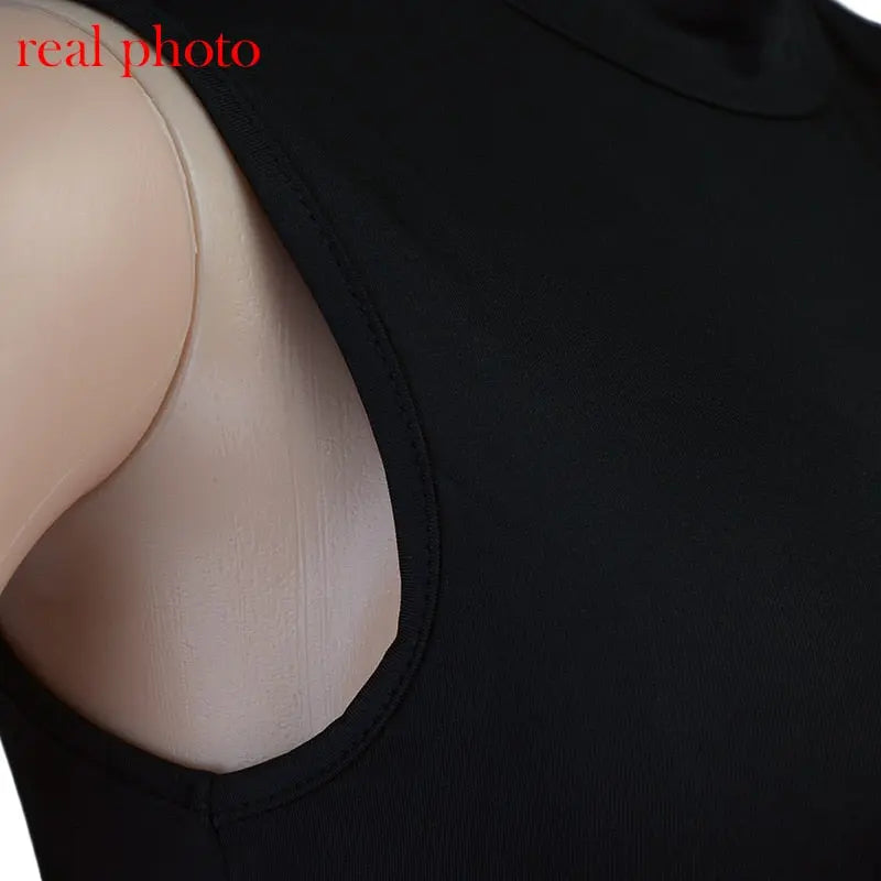 Elegant Black Sleeveless Bandage Dress for Women Club Party Backless Tank Dresses nowadaysfashion