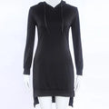 Woman Sweatshirt Dress Hoodies Autumn Sports Casual Long Sleeve Split Sweatshirt Hooded Dress nowadaysfashion